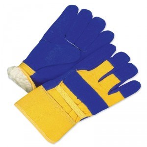 Fitter Glove Split Cowhide Pile Blue/Gold - Lined