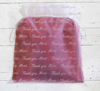 Thank you, Merci Organza  Gift Bag with drawstring ribbon